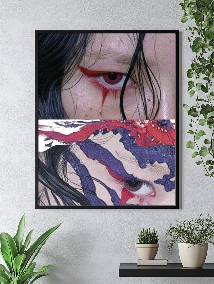 Surreal Red Eye Illustration Poster. — room view 4