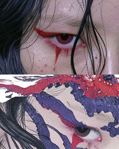 Surreal Red Eye Illustration Poster. poster