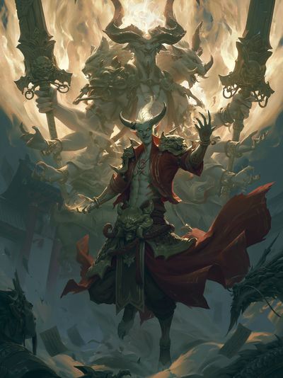 Demonic Sorcerer Fantasy Poster.