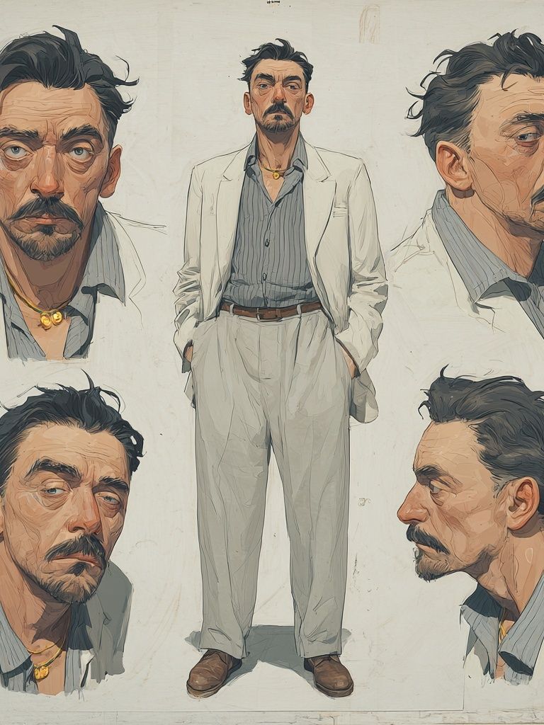 Man Portrait Illustration Poster. poster detail