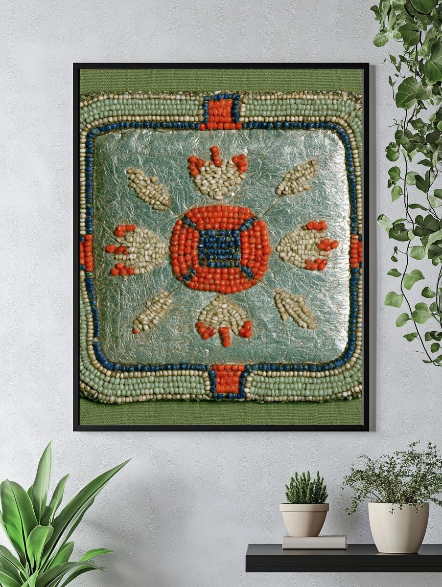 Beaded Folk Motif Illustration Poster. — room view 4