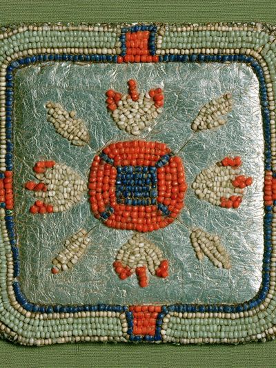 Beaded Folk Motif Illustration Poster. poster
