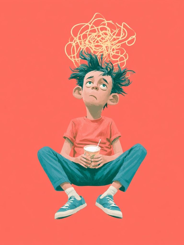 Anxious Boy Illustration Poster. poster — illustration art