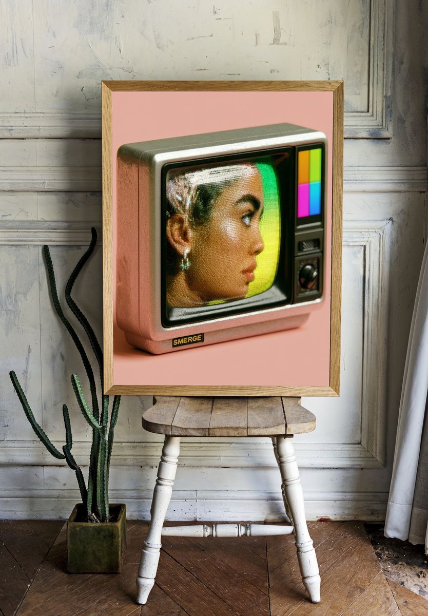 Retro TV Portrait Poster. — room view 1