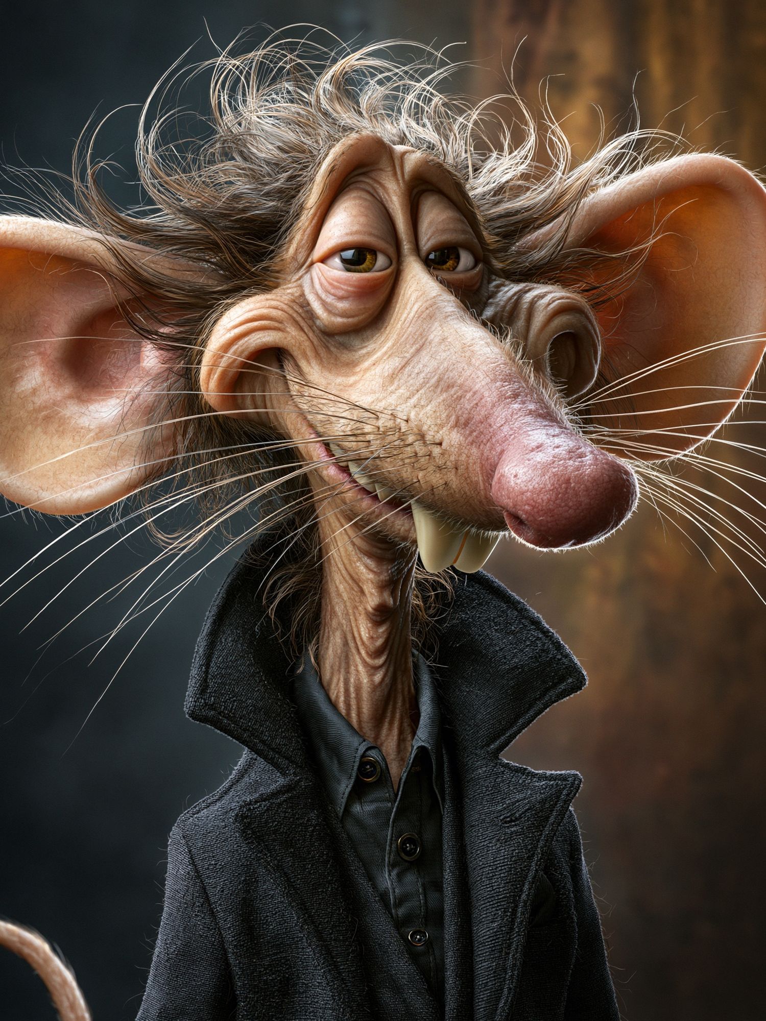 Whimsical Rat Portrait Poster. poster detail