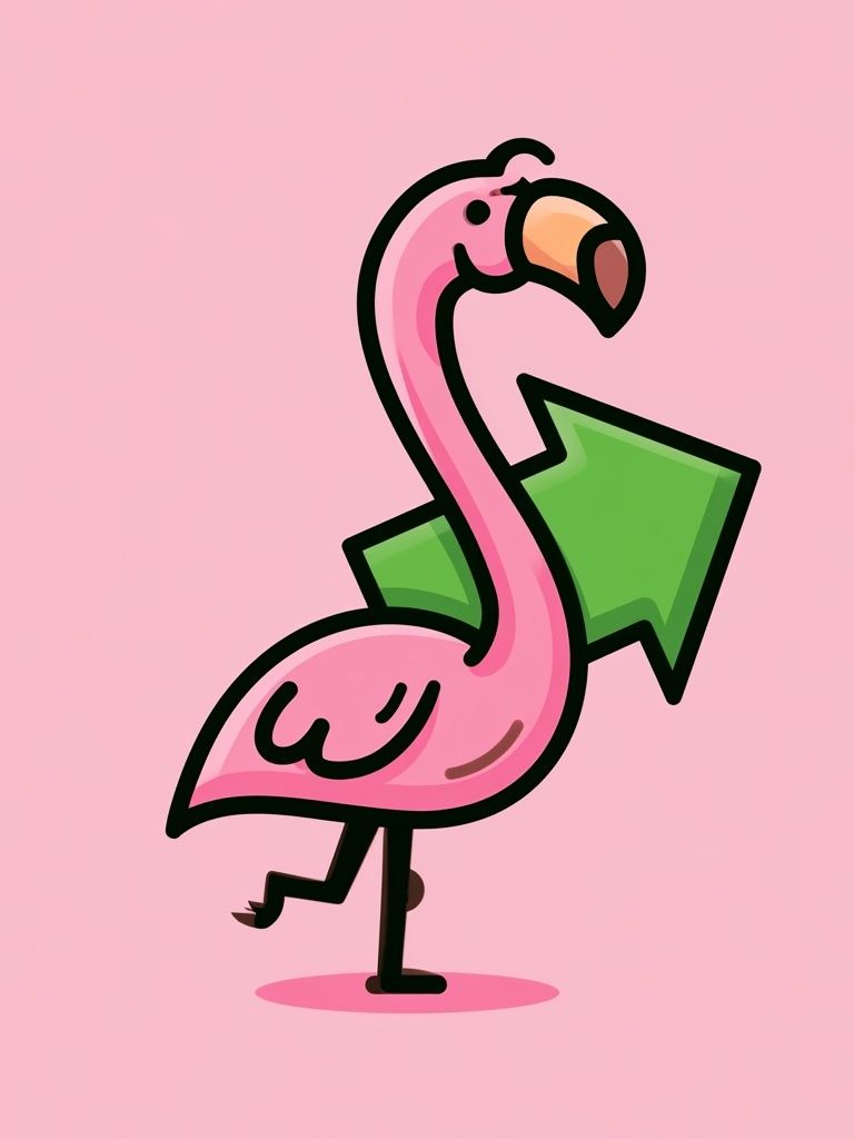 Flamingo Arrow Illustration Poster. poster — illustration art