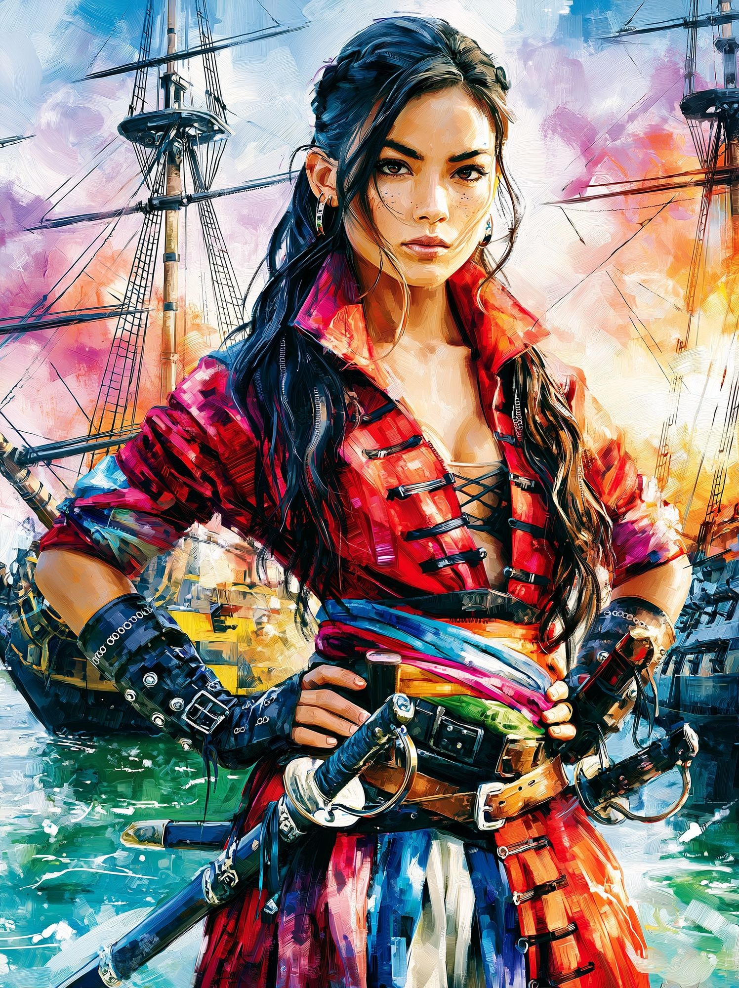 Pirate Captain Portrait Poster. poster — illustration art