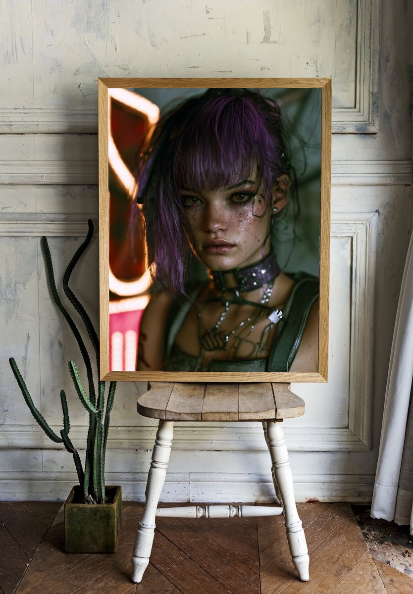 Cyberpunk Portrait Poster. — room view 1