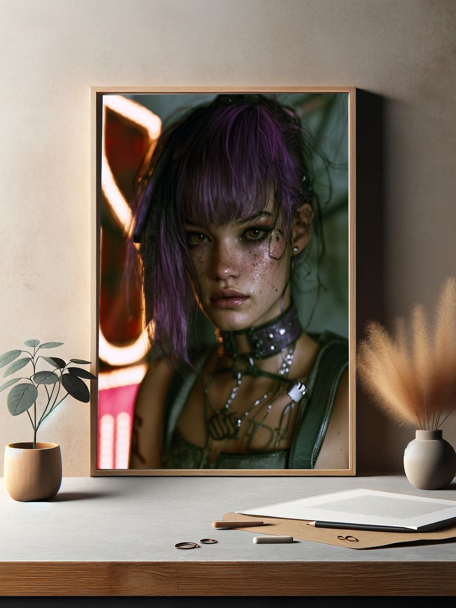 Cyberpunk Portrait Poster. — room view 2