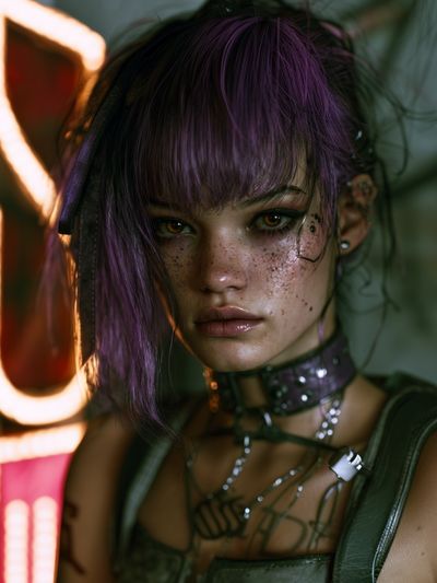 Cyberpunk Portrait Poster. poster