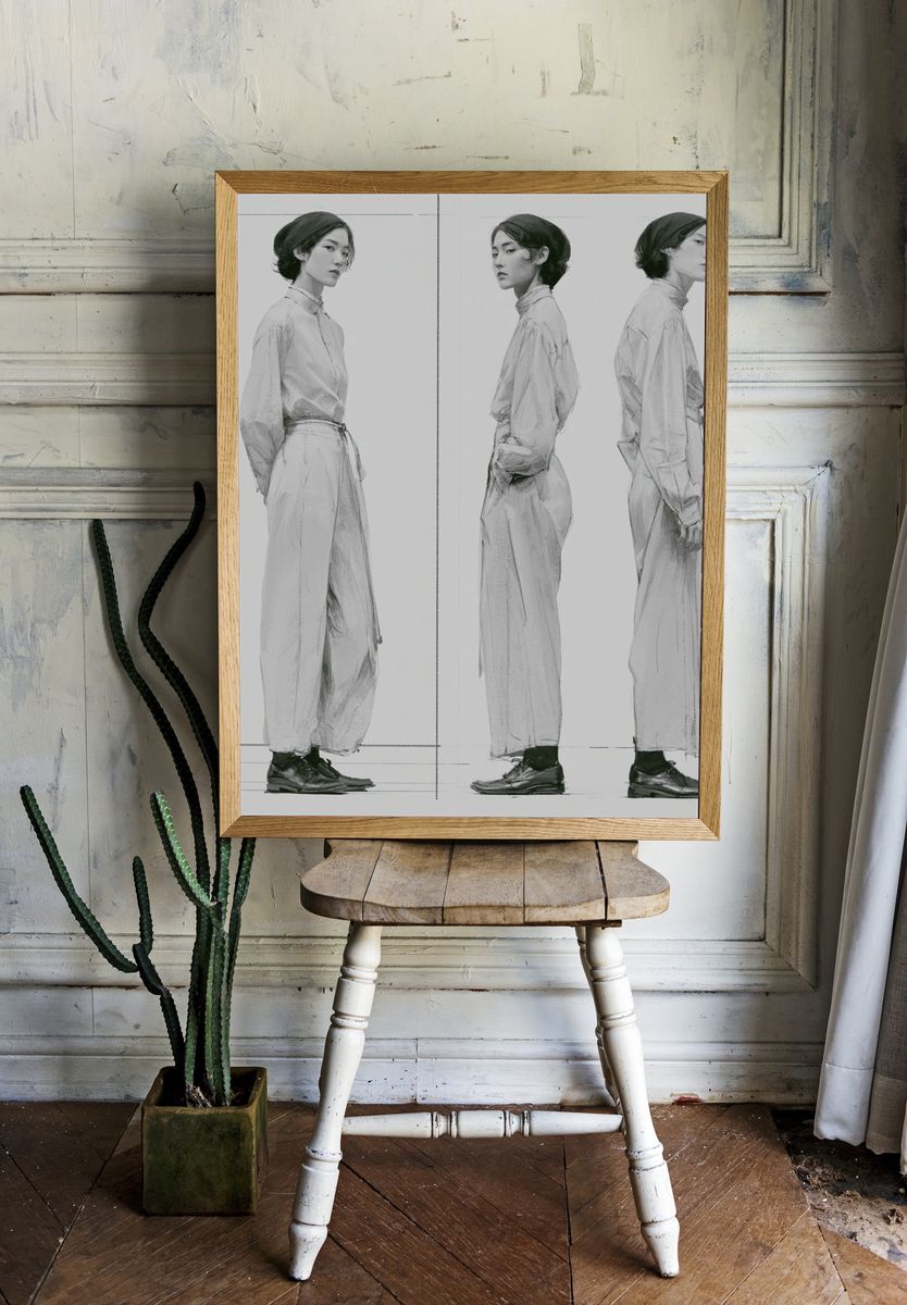 Fashion Figure Study Illustration Print. room preview