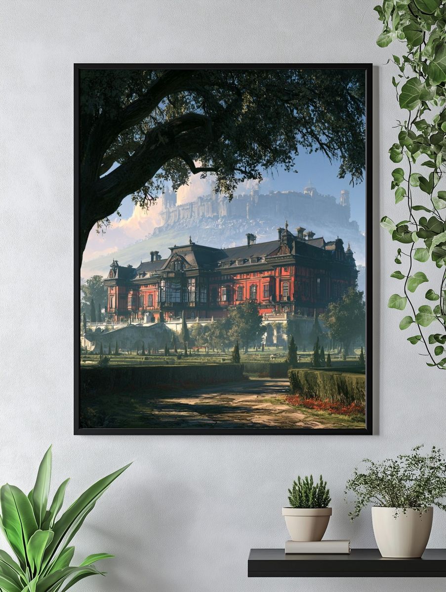 Grand Estate Fantasy Landscape Print. — room view 4