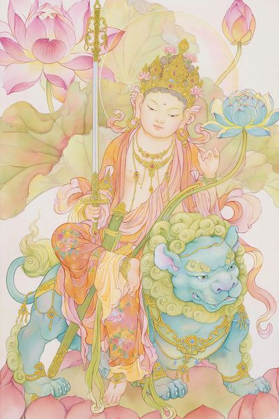 Lotus Deity Guardian Illustration Poster. poster print
