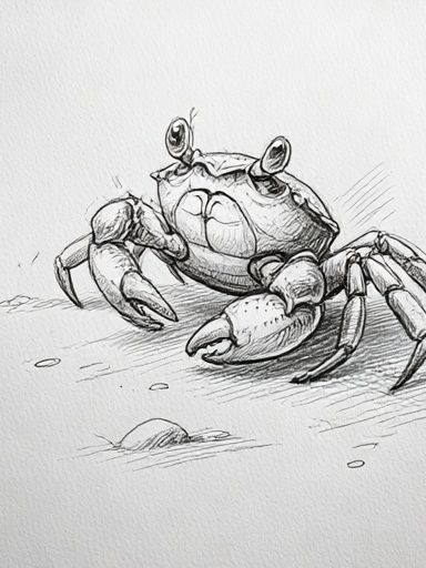 Crab Sketch Illustration Poster. poster detail