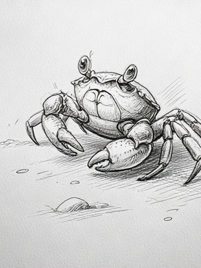 Crab Sketch Illustration Poster. poster