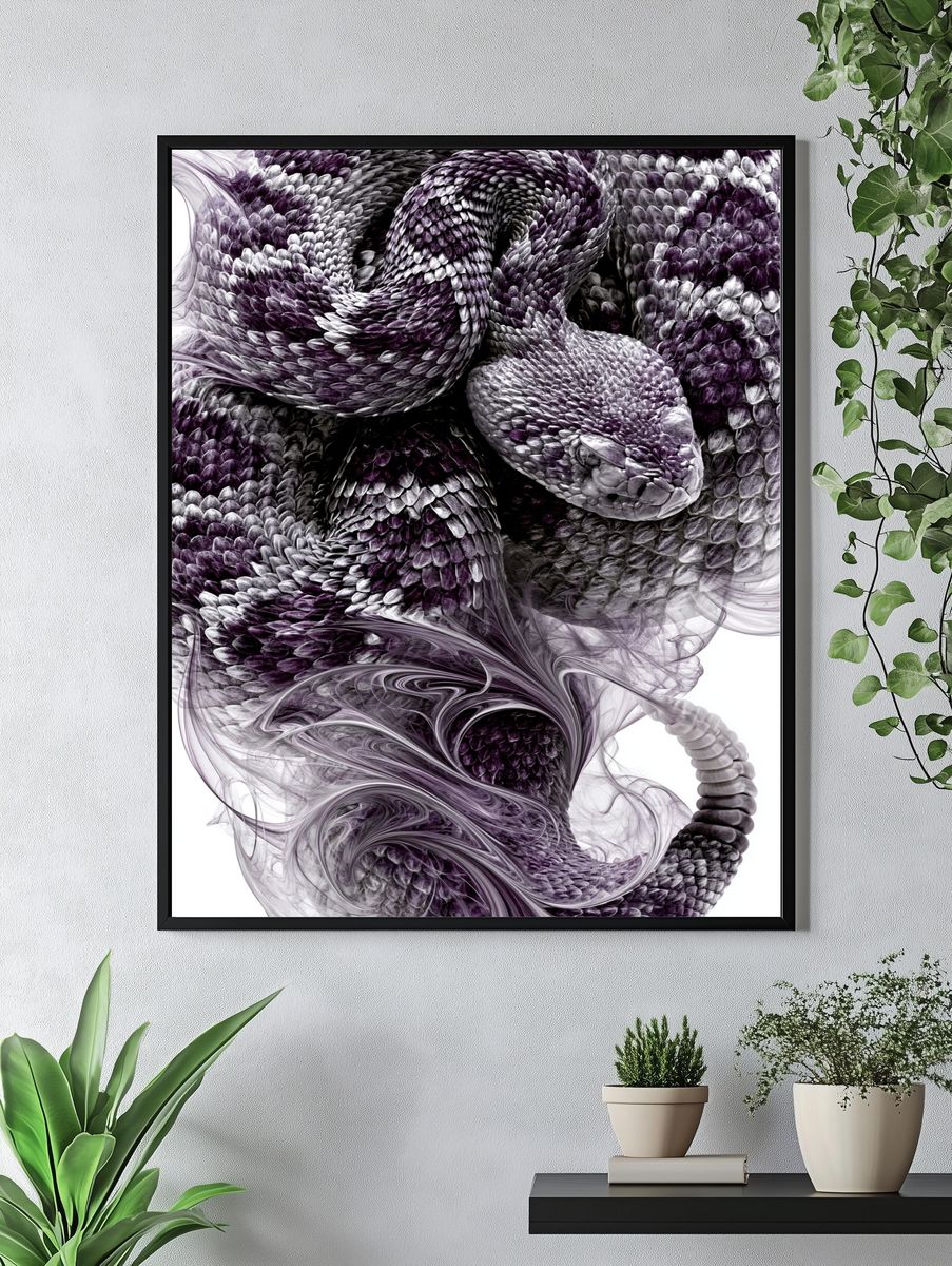 Purple Serpent Abstract Print. — room view 4