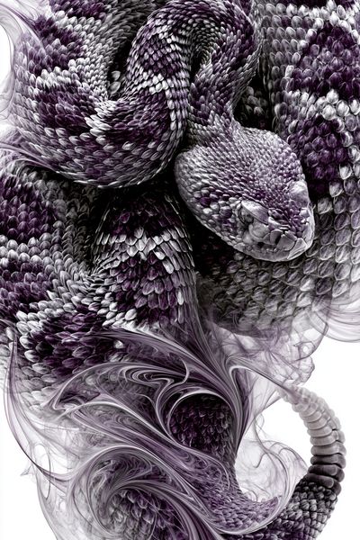 Purple Serpent Abstract Print. poster print