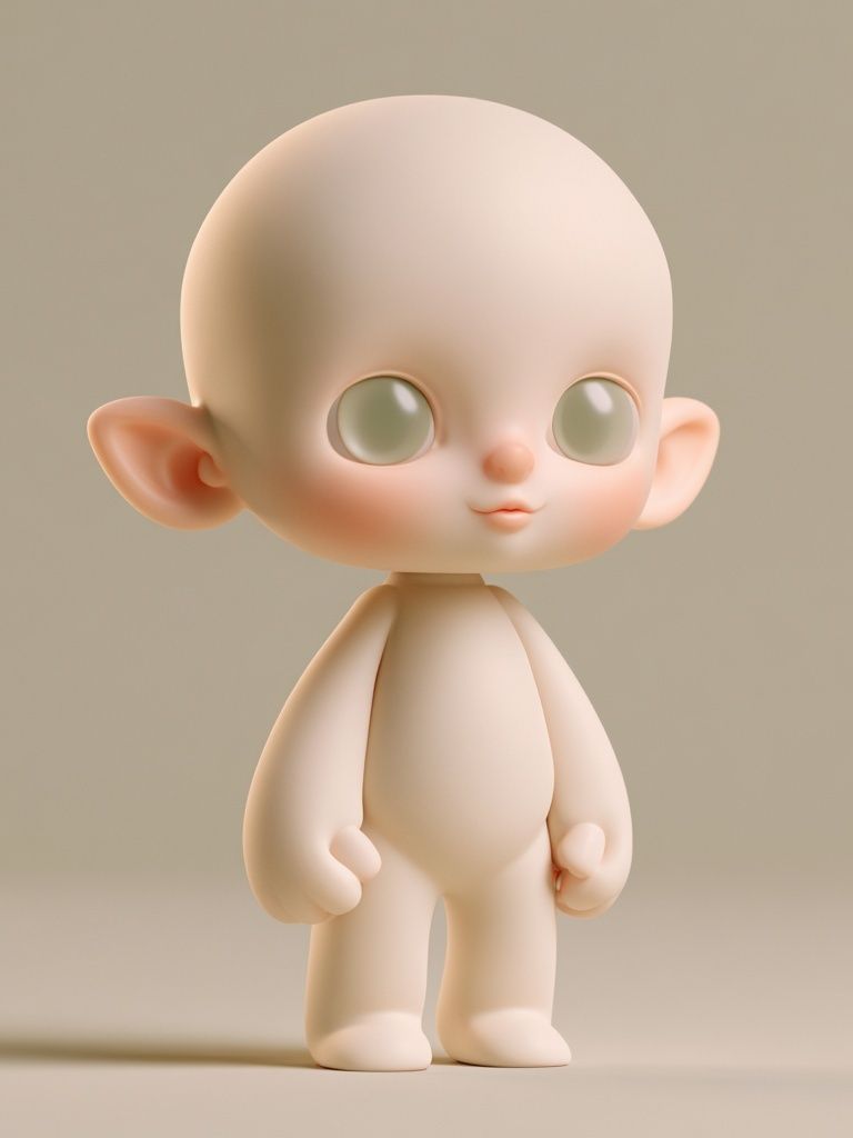 Cute Doll Character Illustration Poster. poster detail