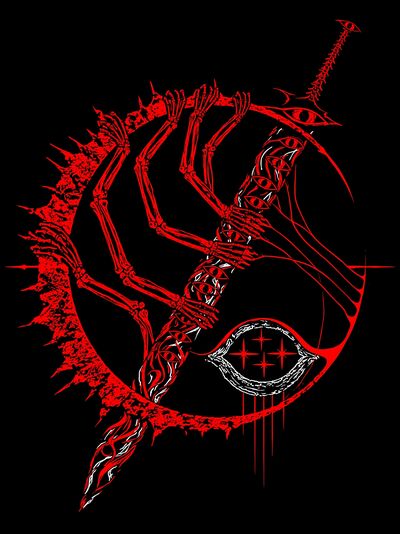 Red Skeleton Eye Abstract Print. poster print