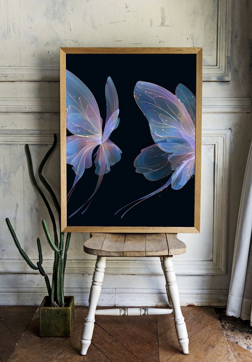 Luminous Butterfly Wings Poster. — room view 1