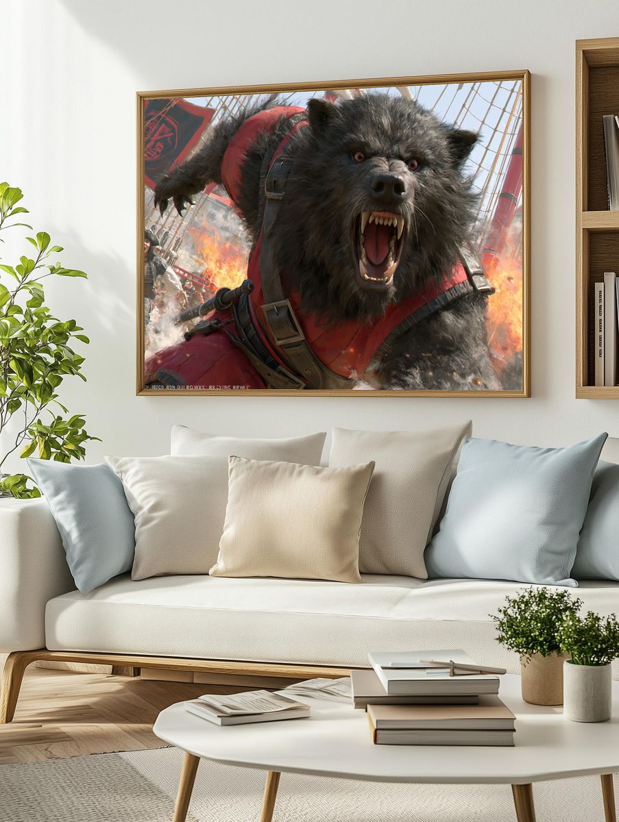 Pirate Werewolf Battle Poster. — room view 2
