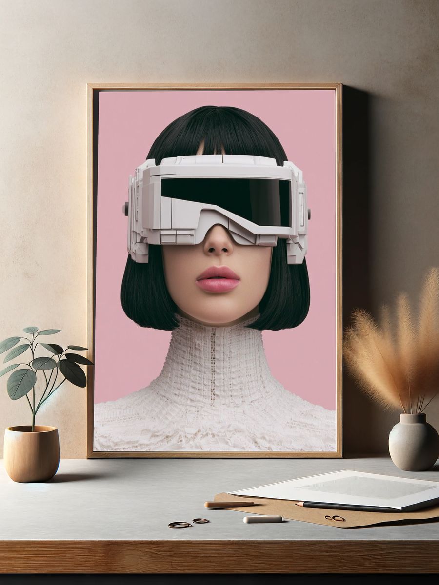 Futuristic Portrait Illustration Poster. — room view 2