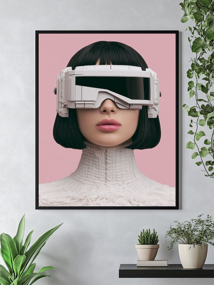 Futuristic Portrait Illustration Poster. — room view 4