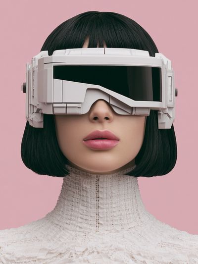 Futuristic Portrait Illustration Poster.