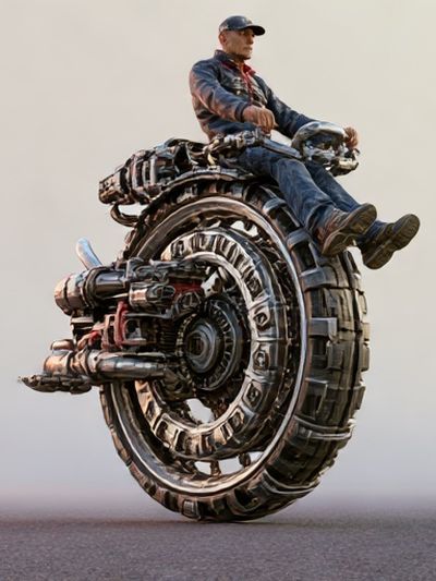 Futuristic Rider Illustration Poster.