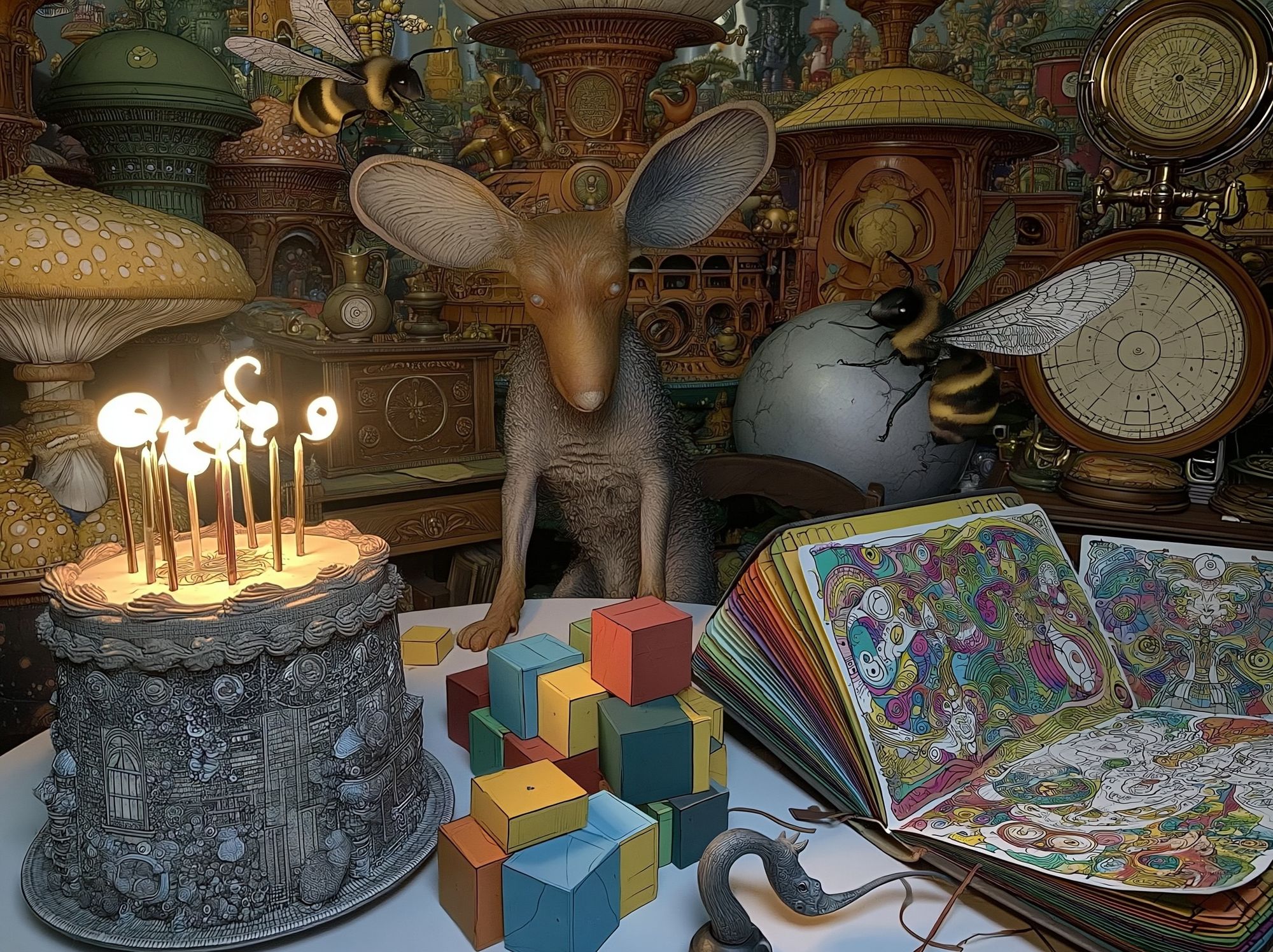 Surreal Steampunk Menagerie Poster. poster detail