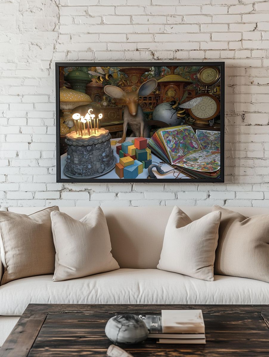 Surreal Steampunk Menagerie Poster. — room view 1