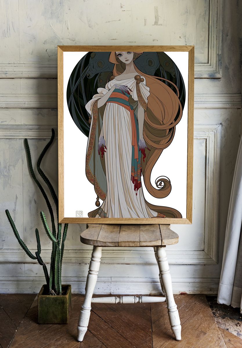 Mythic Woman Illustration Poster. room preview