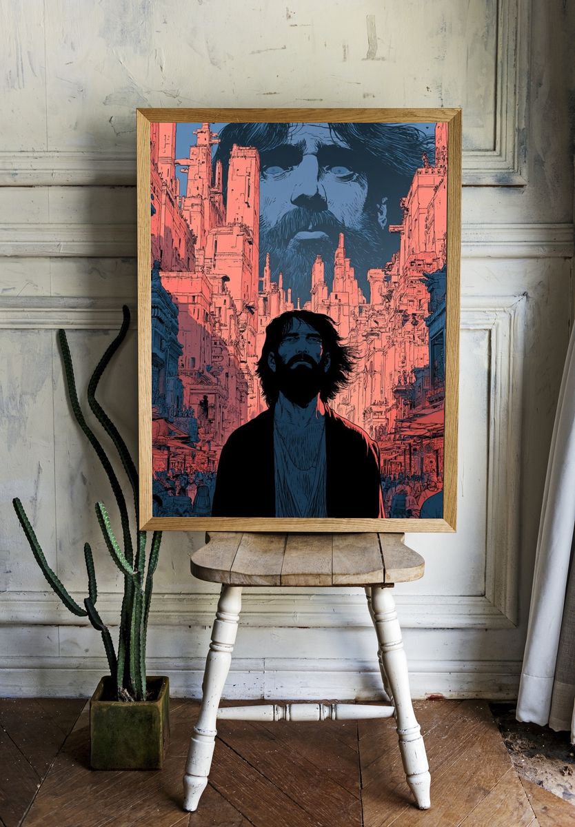 Surreal City Portrait Print. — room view 1
