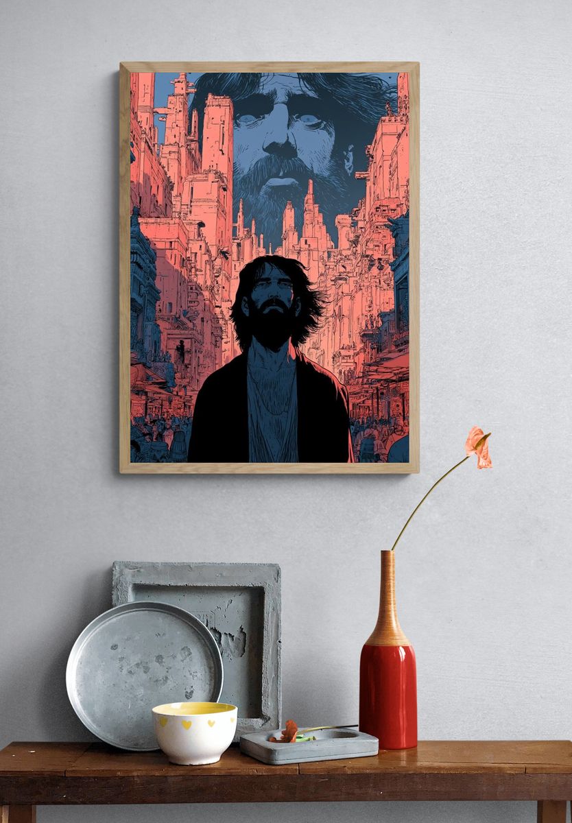 Surreal City Portrait Print. — room view 3