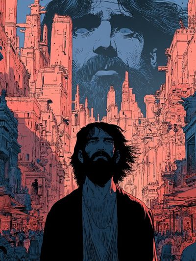Surreal City Portrait Print. poster