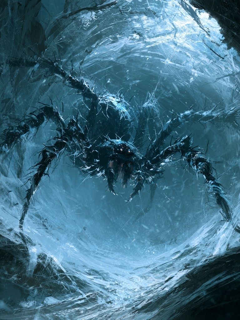Ice Cave Spider Illustration Poster. poster detail