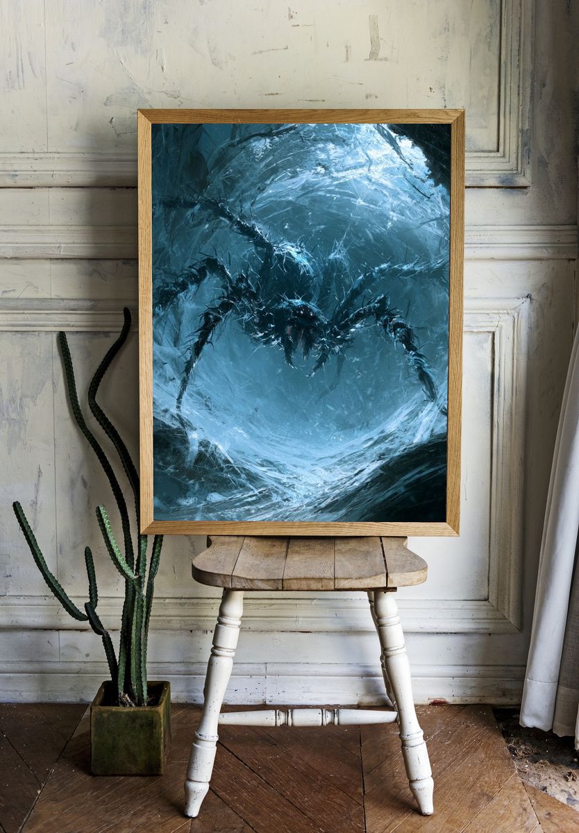 Ice Cave Spider Illustration Poster. room preview