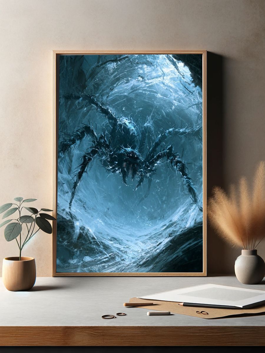Ice Cave Spider Illustration Poster. — room view 2