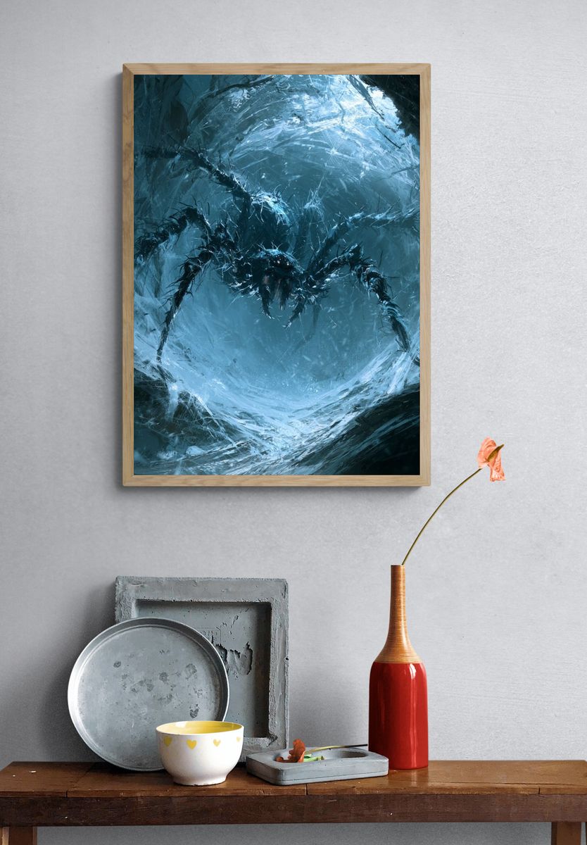 Ice Cave Spider Illustration Poster. — room view 3
