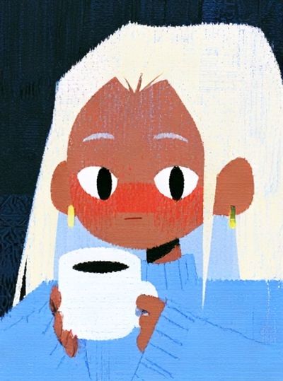 Coffee Portrait Illustration Poster.