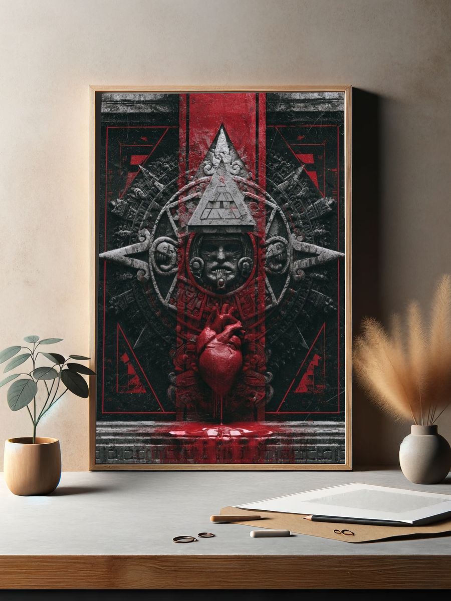 Aztec Heart Ritual Print. — room view 2