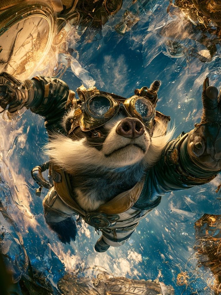 Steampunk Space Dog Illustration Poster. poster — illustration art