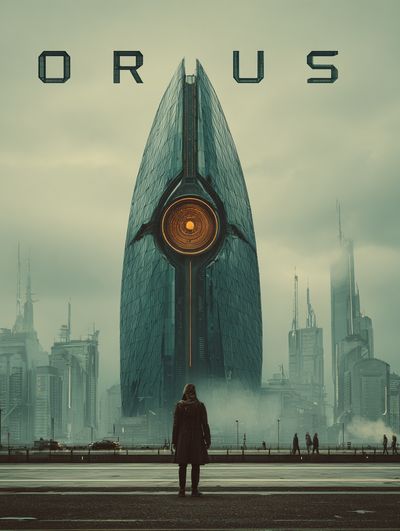 Orus Futuristic Cityscape Poster. poster