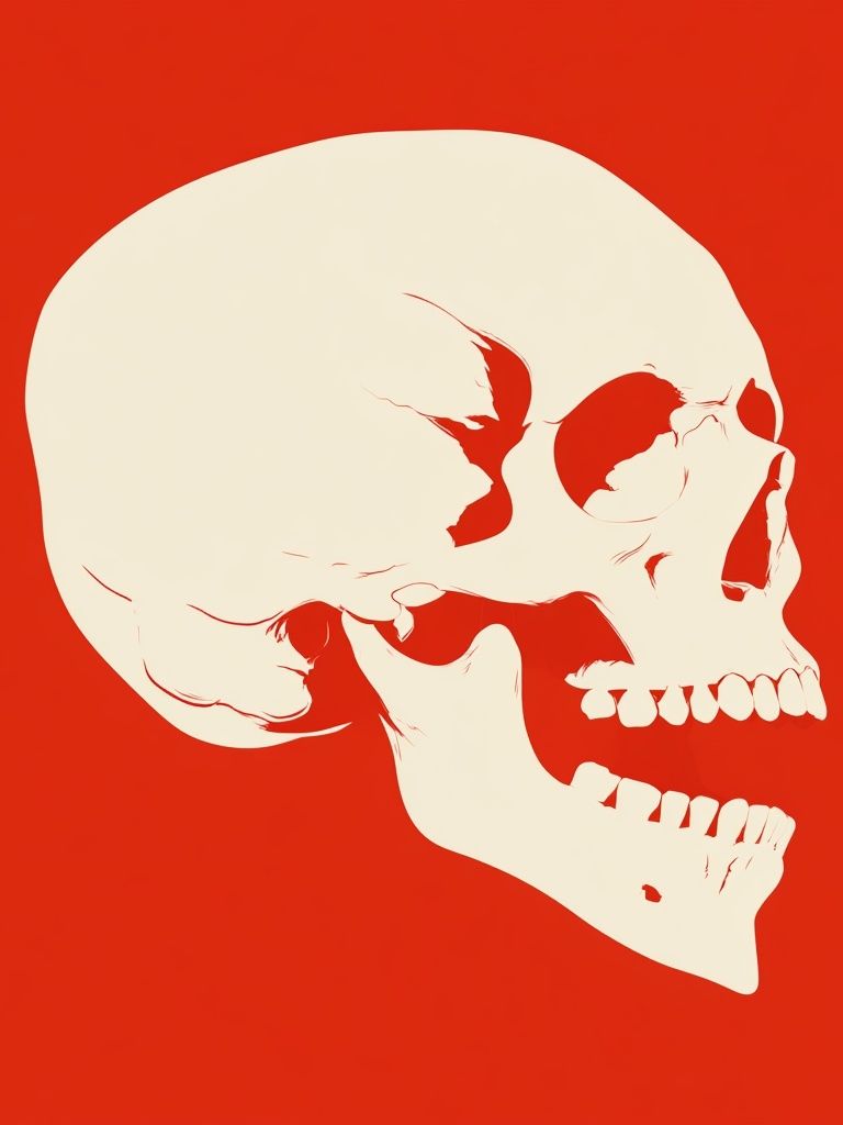 Minimal Skull Red Poster. poster detail