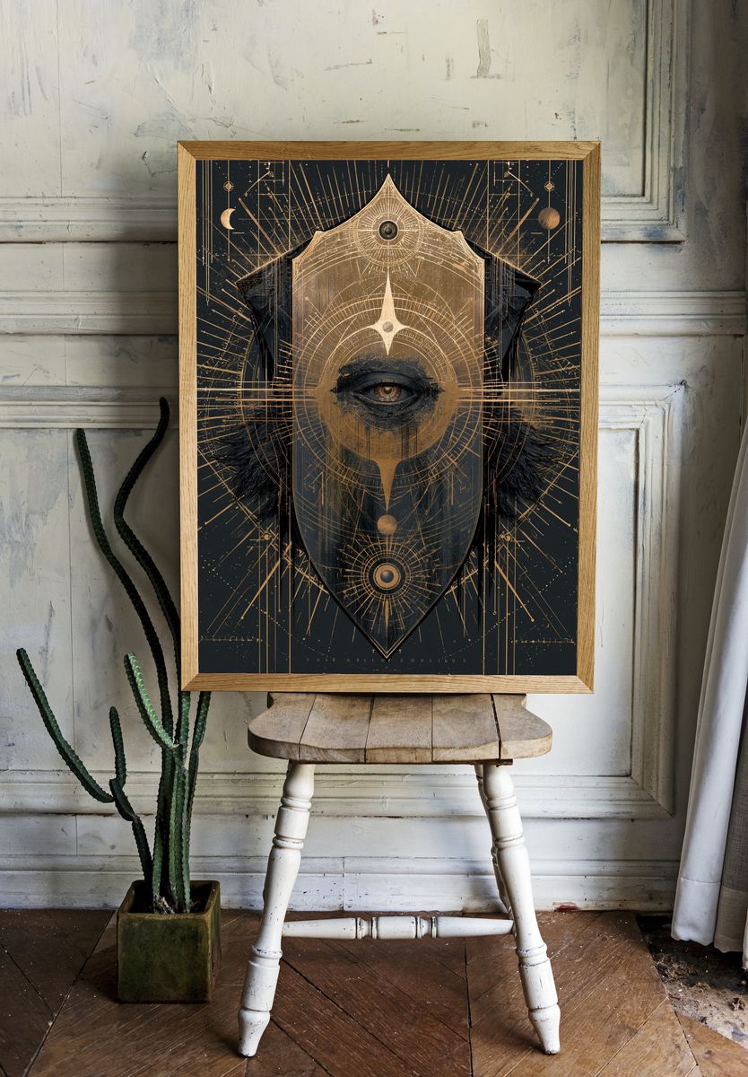 Mystic Eye Geometric Print. room preview