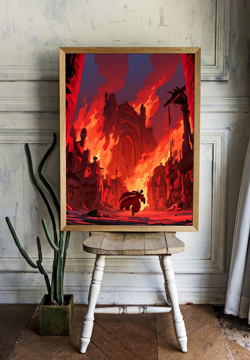 Burning Citadel Fantasy Print. — room view 1