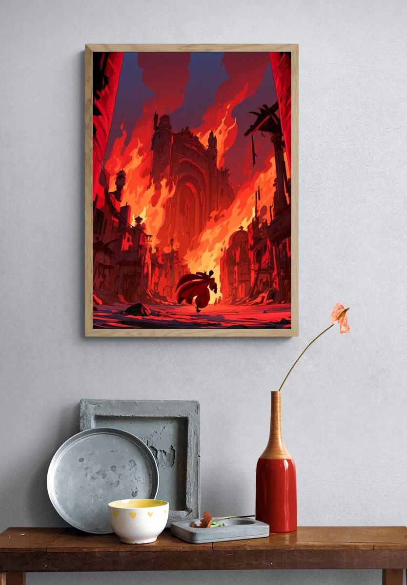 Burning Citadel Fantasy Print. — room view 3