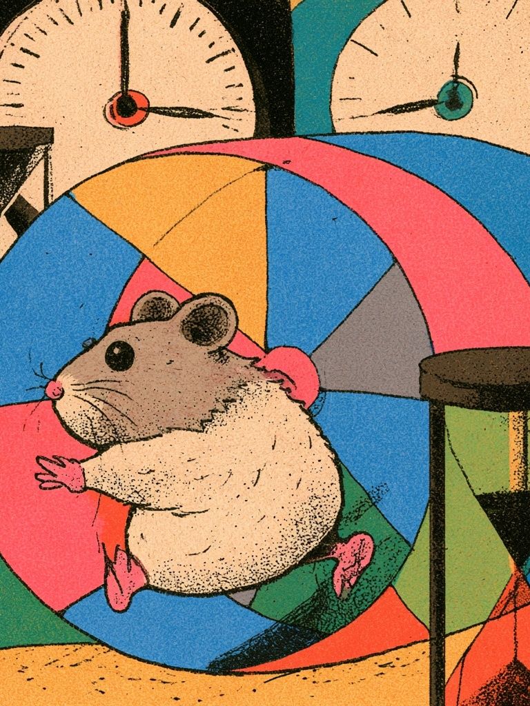 Hamster Wheel Illustration Poster. poster detail