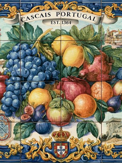 Cascais Portugal Fruit Tile Print. poster print