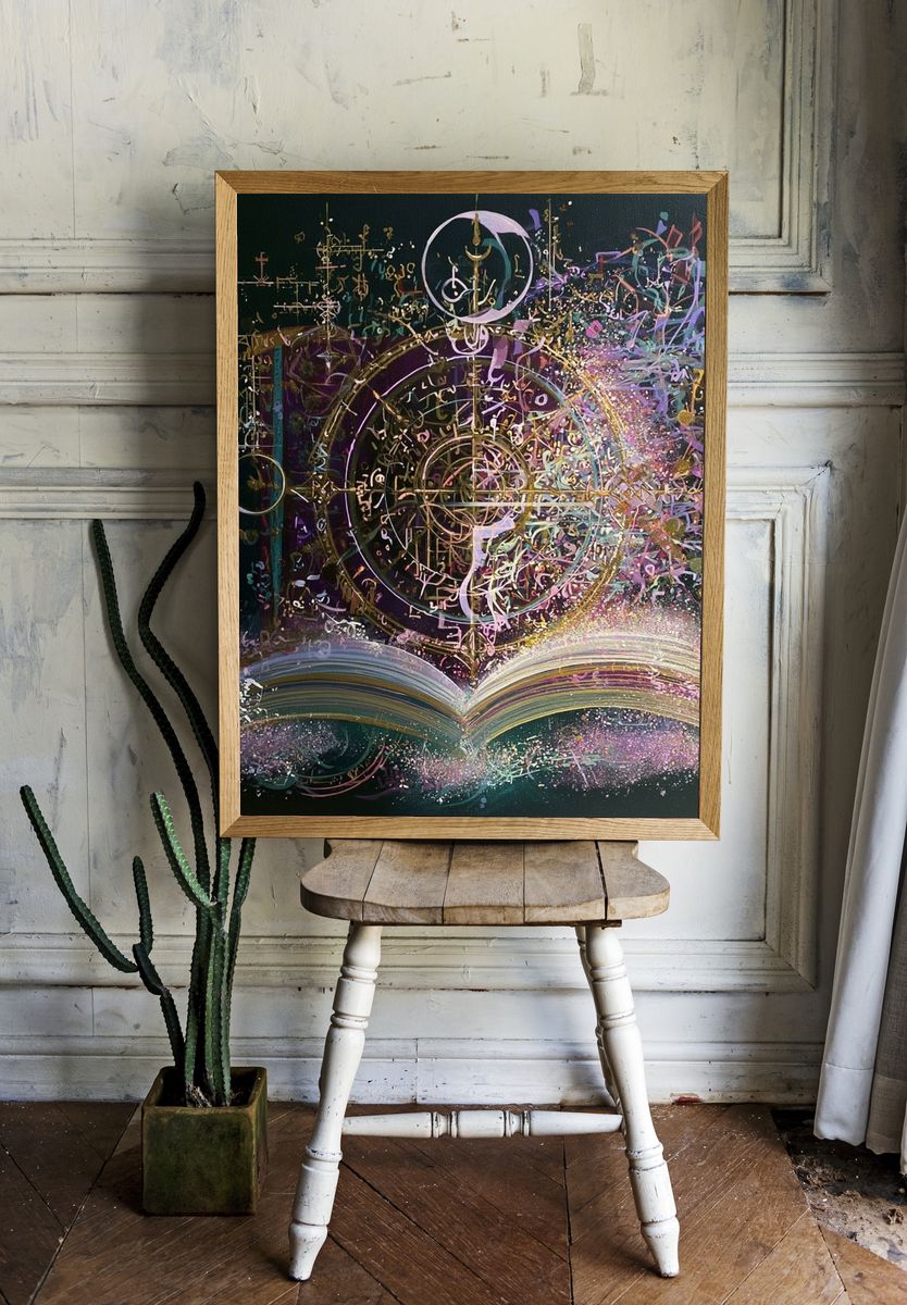 Mystic Grimoire Illustration Poster. — room view 1